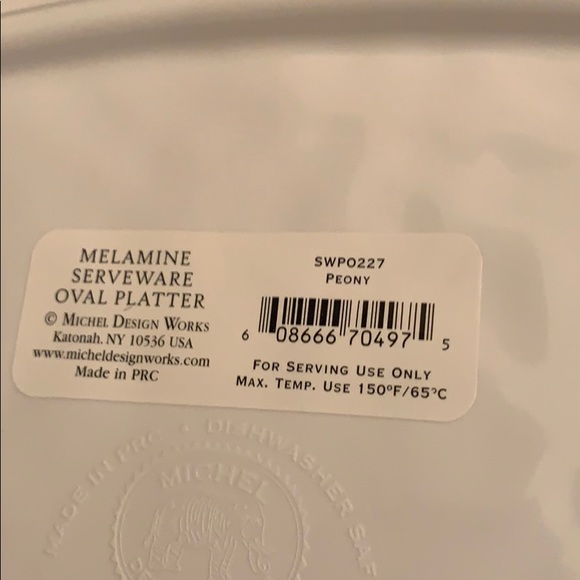 Michel Design Works Melamine Oval Platter in Peony - Picture 8 of 8